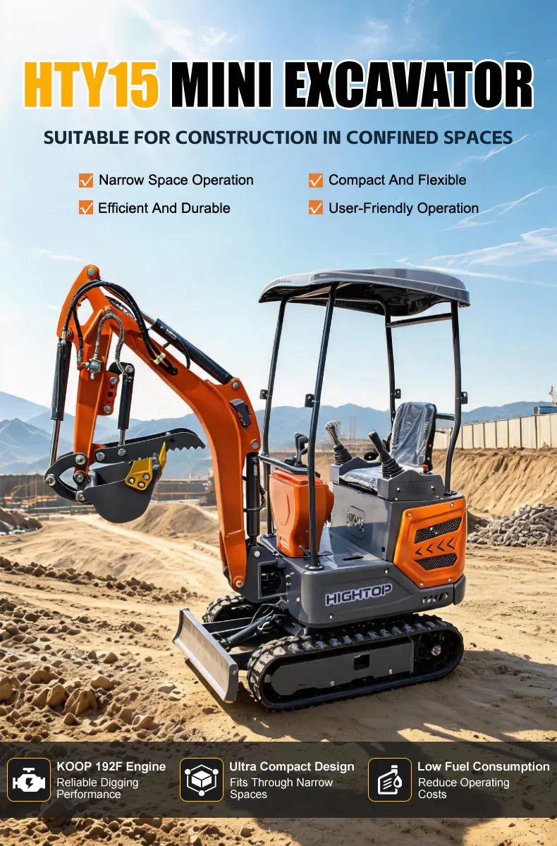 Мини-экскаватор 1.5 тонны с двигателем Kubota Z482 HTY15 Фотографии продукта.webp