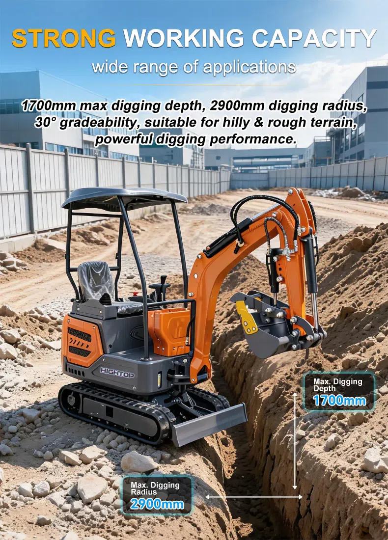 Мини-экскаватор 1.5 тонны с двигателем Kubota Z482 HTY15 Фотографии продукта.webp