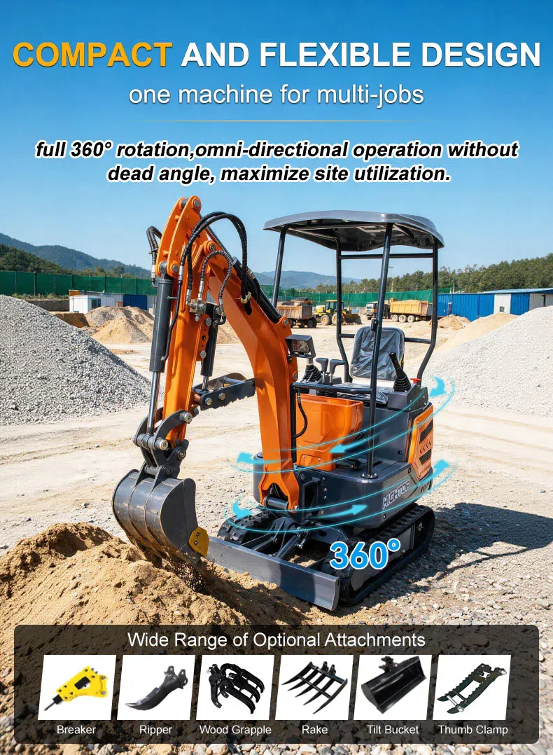 Мини-экскаватор 1.5 тонны с двигателем Kubota Z482 HTY15 Фотографии продукта.webp