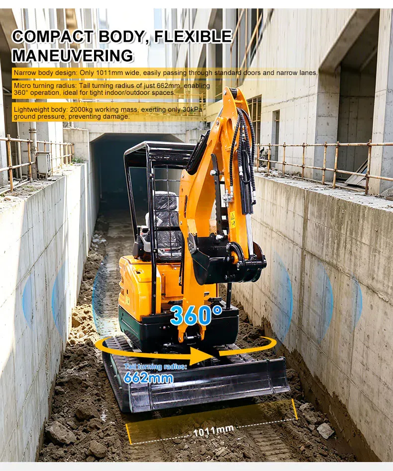 Мини-экскаватор 1.6 тонны Kubota двигатель HT20U.webp