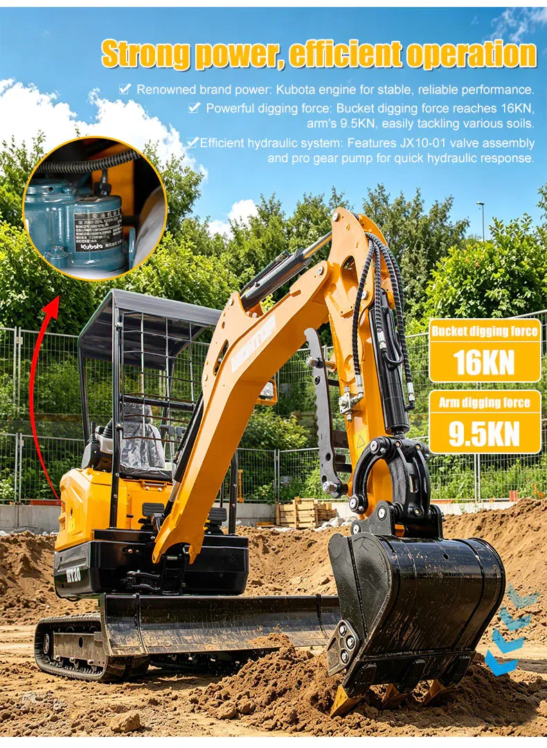 Мини-экскаватор 1.6 тонны Kubota двигатель HT20U.webp