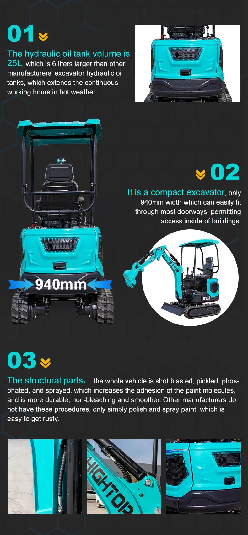 мини экскаватор HT12 1.2 тонны строительство
