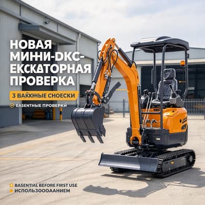 Проверка нового мини-экскаватора HIGHTOP перед первым запуском: осмотр масла, гидравлики и рабочих функций